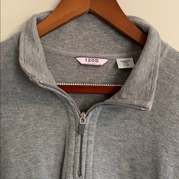 Izod Half Zip Grey Pullover - Picture 2 of 5
